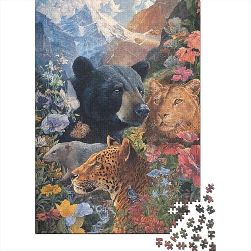 Tiere Tierwelt Großformatige Puzzles Geeignet für Erwachsene, Kinder und Jugendliche mit hohem Schwierigkeitsgrad und einzigartigen Formen 1000 Teile (75 x 50 cm) von CKMSMCS