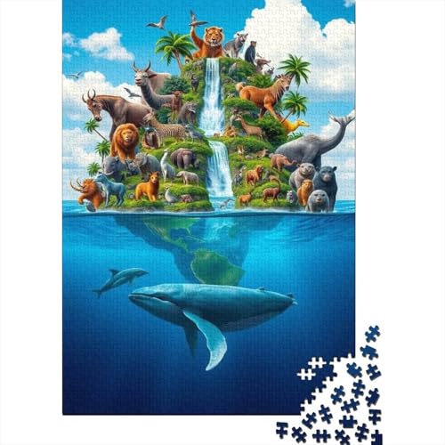 Tiere Tierwelt. EIN lustiges Familienspiel, geeignet für Erwachsene, Jugendliche und Kinder. Super schwierig. Einzigartiges Design. 1000 Teile (75 x 50 cm). von CKMSMCS