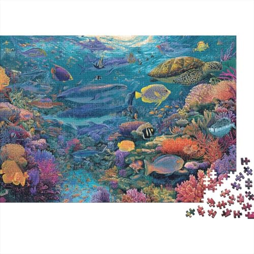 Unterwasserkreaturen, Unterwasserwelt, pädagogisches Puzzlespiel für Erwachsene ab 12 Jahren, geeignet für Familienunterhaltung, 300 Teile (40 x 28 cm) von CKMSMCS