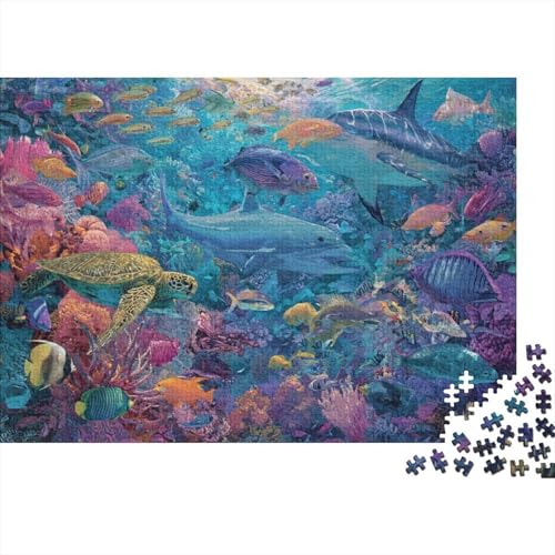 Unterwasserkreaturen, Unterwasserwelt, pädagogisches Puzzlespiel für Erwachsene ab 12 Jahren, geeignet für Familienunterhaltung, 300 Teile (40 x 28 cm) von CKMSMCS