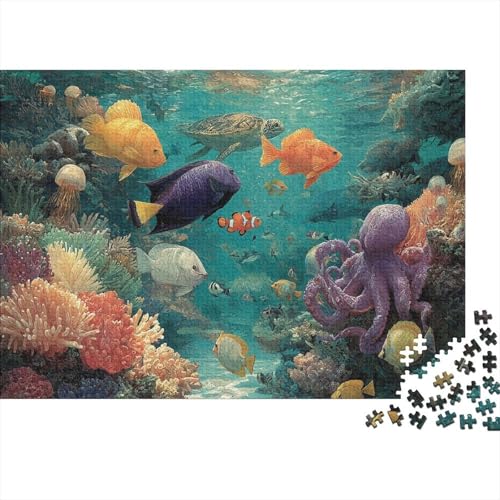 Unterwasserkreaturen, Unterwasserwelt, pädagogisches Puzzlespiel für Erwachsene ab 12 Jahren, geeignet für Familienunterhaltung, 300 Teile (40 x 28 cm) von CKMSMCS