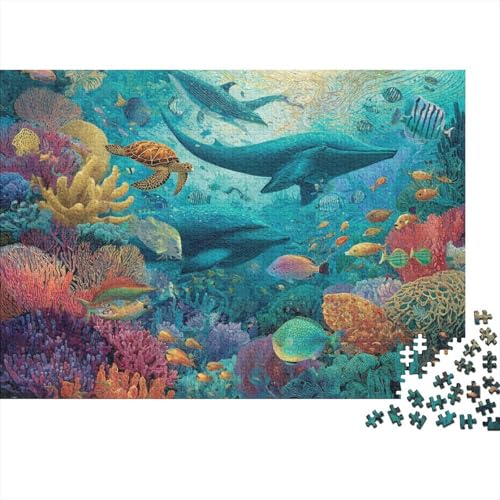 Unterwasserlebewesen, Unterwasserwelt, Großformat-Puzzles, geeignet für Erwachsene, Kinder und Jugendliche, mit hohem Schwierigkeitsgrad und einzigartigen Formen, 300 Teile (40 x 28 cm) von CKMSMCS