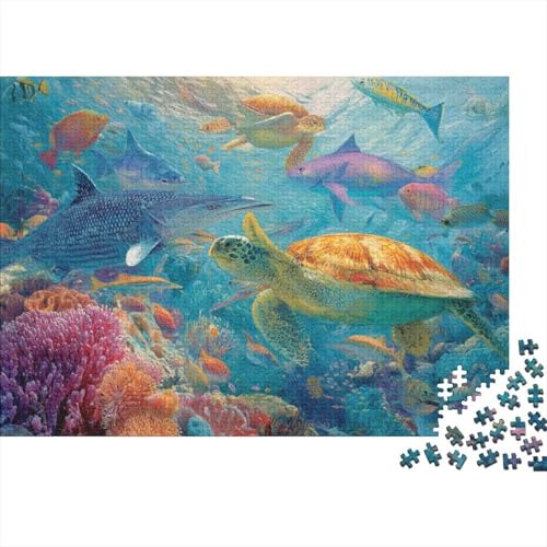 Unterwasserlebewesen, Unterwasserwelt, Lernspiele, geeignet für Kinder ab 14 Jahren, Familienunterhaltung, Herausforderungen mit hohem Schwierigkeitsgrad, 1000 Teile (75 x 50 cm) von CKMSMCS