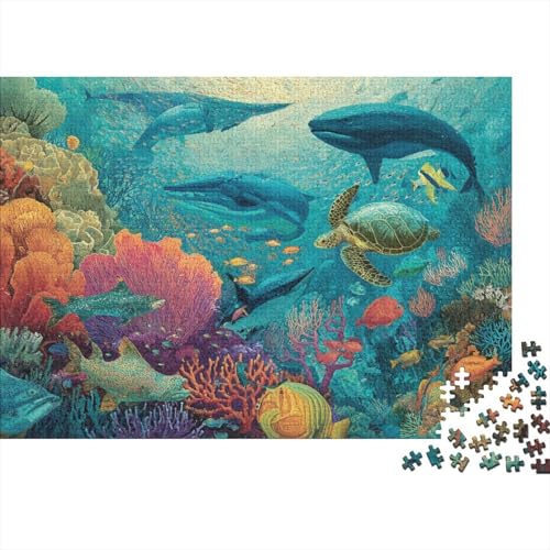 Unterwasserlebewesen, Unterwasserwelt, Lernspiele, geeignet für Kinder ab 14 Jahren, Familienunterhaltung, Herausforderungen mit hohem Schwierigkeitsgrad, 1000 Teile (75 x 50 cm) von CKMSMCS