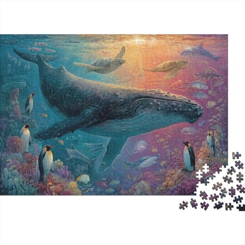 Unterwasserlebewesen, Unterwasserwelt, geeignet für Familienunterhaltung und lehrreiche Puzzlespiele, cool und unterhaltsam, super schwierig, 1000 Teile (75 x 50 cm) von CKMSMCS
