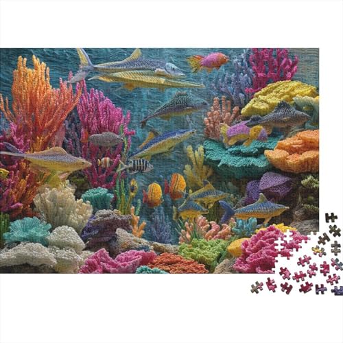 Unterwasserlebewesen, Unterwasserwelt, sehr lustiges und herausforderndes Puzzlespiel, Heimdekoration, Puzzle, 1000 Teile (75 x 50 cm) von CKMSMCS