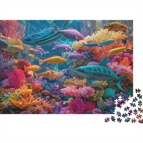 Unterwasserlebewesen, Unterwasserwelt, sehr lustiges und herausforderndes Puzzlespiel, Heimdekoration, Puzzle, 1000 Teile (75 x 50 cm) von CKMSMCS