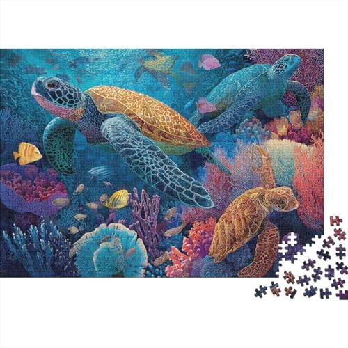 Unterwasserlebewesen, Unterwasserwelt, süß und lustig, schwer bis schwierig, klassisches Puzzlespiel, wunderschön dekorierte Puzzles, 1000 Teile (75 x 50 cm) von CKMSMCS