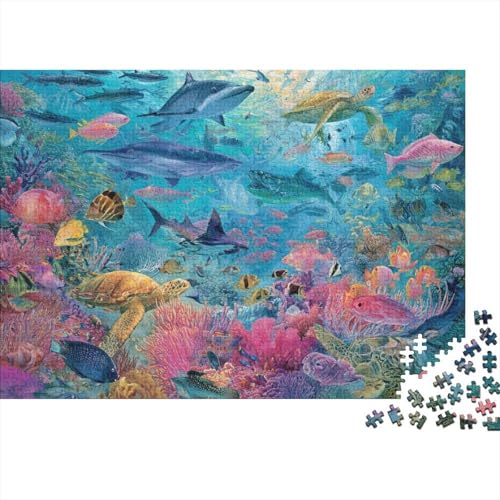 Unterwasserlebewesen, Unterwasserwelt-Puzzlespiele, geeignet für Mädchen und Jungen, sehr interessant und schwierig, 300 Teile (40 x 28 cm) von CKMSMCS