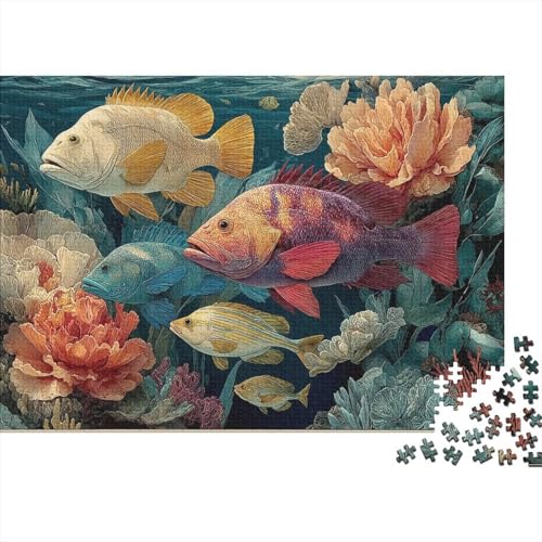 Unterwasserlebewesen, Unterwasserwelt-Puzzlespiele für Jugendliche und Erwachsene, cool, lustig und farbenfroh, 1000 Teile (75 x 50 cm) von CKMSMCS
