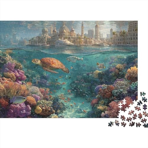 Unterwasserlebewesen, Unterwasserwelt. Extrem schwieriges und unterhaltsames Puzzlespiel für Erwachsene. Geeignet als Geschenk. Geeignet zur Dekoration. 1000 Teile (75 x 50 cm) von CKMSMCS