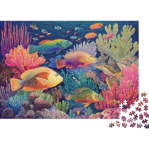 Unterwasserlebewesen, Unterwasserwelt. Sehr interessantes Lernspiel mit einzigartiger Form und voller Überraschungen. 1000 Teile (75 x 50 cm) von CKMSMCS