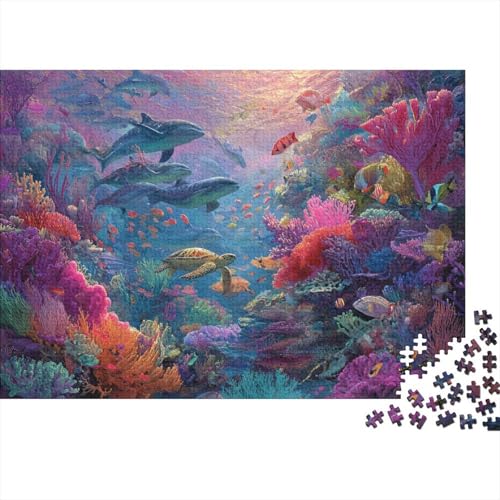 Unterwasserlebewesen, Unterwasserwelt. Sehr interessantes Lernspiel mit einzigartiger Form und voller Überraschungen. 1000 Teile (75 x 50 cm) von CKMSMCS