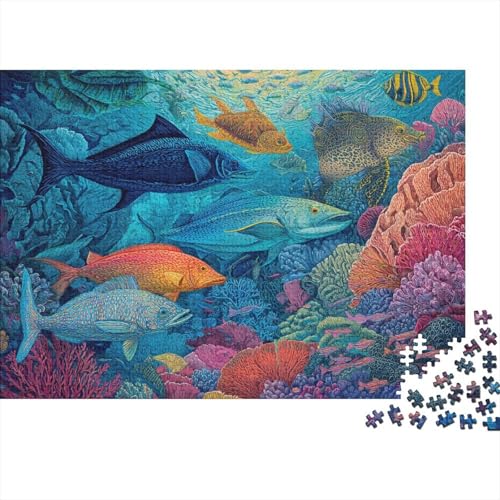 Unterwasserlebewesen, Unterwasserwelt. Sehr interessantes Lernspiel mit einzigartiger Form und voller Überraschungen. 1000 Teile (75 x 50 cm) von CKMSMCS