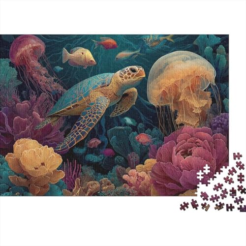 Unterwasserlebewesen, Unterwasserwelt. Sehr interessantes Lernspiel mit einzigartiger Form und voller Überraschungen. 500 Teile (52 x 38 cm) von CKMSMCS