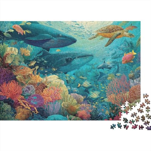 Unterwasserwesen, Lernspiel „Unterwasserwelt“, geeignet für Kinder ab 10 Jahren und Erwachsene, interessant und herausfordernd, 1000 Teile (75 x 50 cm) von CKMSMCS