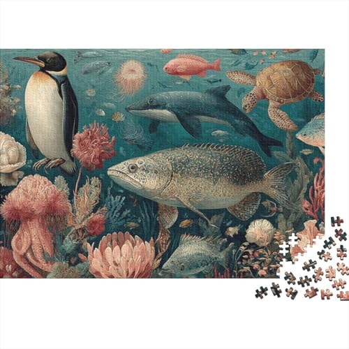 Unterwasserwesen, Lernspiel „Unterwasserwelt“, geeignet für Kinder ab 10 Jahren und Erwachsene, interessant und herausfordernd, 1000 Teile (75 x 50 cm) von CKMSMCS
