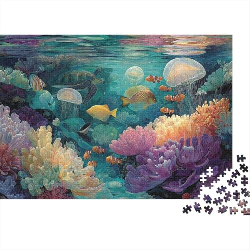 Unterwasserwesen, Lernspiel „Unterwasserwelt“, geeignet für Kinder ab 10 Jahren und Erwachsene, interessant und herausfordernd, 1000 Teile (75 x 50 cm) von CKMSMCS