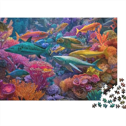 Unterwasserwesen, Lernspiel „Unterwasserwelt“, geeignet für Kinder ab 10 Jahren und Erwachsene, interessant und herausfordernd, 1000 Teile (75 x 50 cm) von CKMSMCS