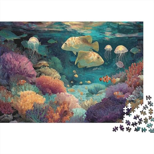 Unterwasserwesen, Lernspiel „Unterwasserwelt“, geeignet für Kinder ab 10 Jahren und Erwachsene, interessant und herausfordernd, 1000 Teile (75 x 50 cm) von CKMSMCS
