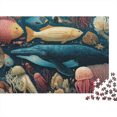 Unterwasserwesen, Unterwasserwelt, Lernspiel, Herausforderung, Spielzeug, Geschenke, Puzzles für Erwachsene und Kinder ab 14 Jahren, 1000 Teile (75 x 50 cm) von CKMSMCS