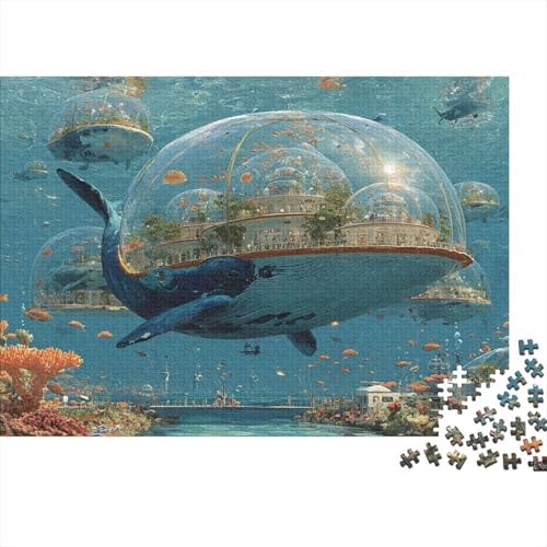Unterwasserwesen, Unterwasserwelt, Lernspiel, Herausforderung, Spielzeug, Geschenke, Puzzles für Erwachsene und Kinder ab 14 Jahren, 1000 Teile (75 x 50 cm) von CKMSMCS