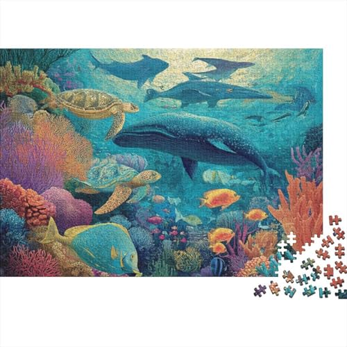 Unterwasserwesen, Unterwasserwelt, Lernspiel, Herausforderung, Spielzeug, Geschenke, Puzzles für Erwachsene und Kinder ab 14 Jahren, 1000 Teile (75 x 50 cm) von CKMSMCS