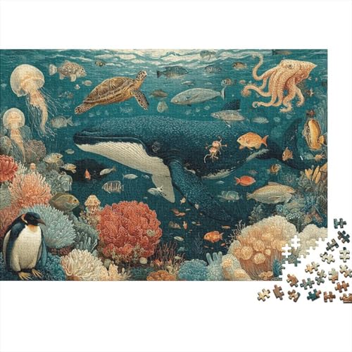 Unterwasserwesen, Unterwasserwelt, Lernspiel, Herausforderung, Spielzeug, Geschenke, Puzzles für Erwachsene und Kinder ab 14 Jahren, 300 Teile (40 x 28 cm) von CKMSMCS