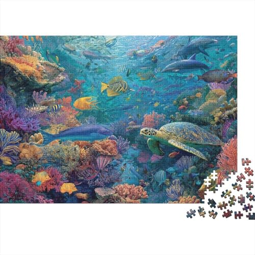 Unterwasserwesen, Unterwasserwelt. EIN lustiges Familienspiel, geeignet für Erwachsene, Jugendliche und Kinder mit hohem Schwierigkeitsgrad. 1000 Teile (75 x 50 cm) von CKMSMCS
