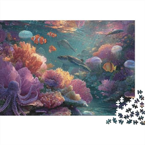Unterwasserwesen, Unterwasserwelt. EIN lustiges Familienspiel, geeignet für Erwachsene, Jugendliche und Kinder mit hohem Schwierigkeitsgrad. 300 Teile (40 x 28 cm) von CKMSMCS