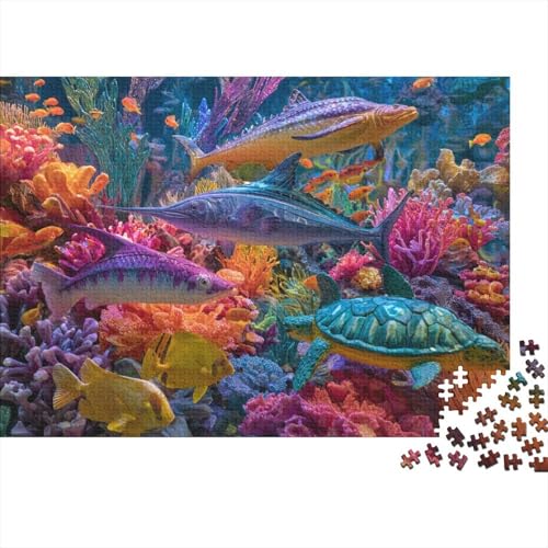 Unterwasserwesen, Unterwasserwelt. EIN lustiges Familienspiel, geeignet für Erwachsene, Jugendliche und Kinder mit hohem Schwierigkeitsgrad. 300 Teile (40 x 28 cm) von CKMSMCS