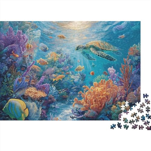 Unterwasserwesen, Unterwasserwelt. EIN lustiges Familienspiel für Erwachsene, Jugendliche und Kinder. Extrem schwierig zu vervollständigen. 500 Teile (52 x 38 cm) von CKMSMCS