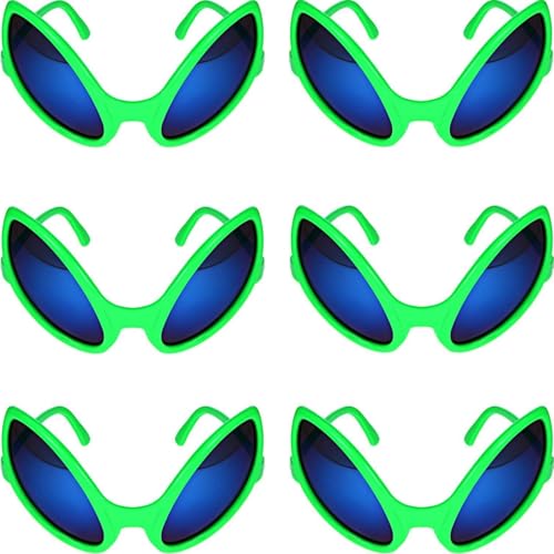 CLDURHGE Alien Stirnband & Brille, Grün, Kunststoff, Außerirdisches Kostümzubehör für Erwachsene, perfekt für Partys und Themenveranstaltungen, 6 Stück von CLDURHGE