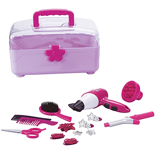 CLEMENT CLEMENTINE - Friseur-Set - Rollenspiel - 102111 - Rosa - Kunststoff - Beruf - Friseur - Kinderspielzeug - Batterien Nicht enthalten - 10 cm x 8 cm - Ab 3 Jahren von CLEMENT CLEMENTINE