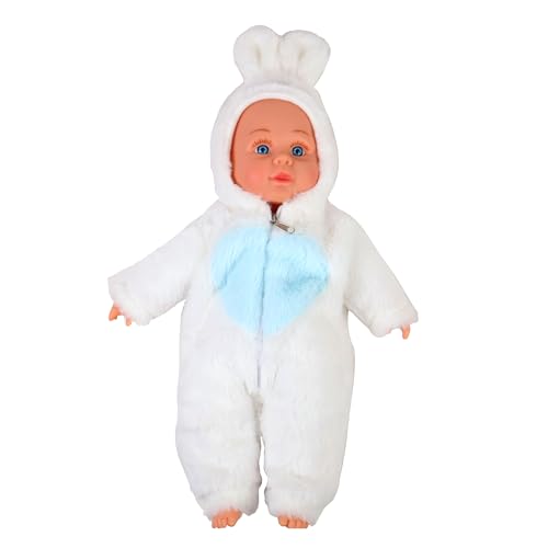 CLEMENT CLEMENTINE - Puppe im Hasenpyjama - Spielzeug für Kinder - 056333 - Blau - Puppe - Baby - Modell - Kuscheln - Rollenspiel - Geschenk - Geburtstag - 40 cm - Ab 12 Monaten von CLEMENT CLEMENTINE