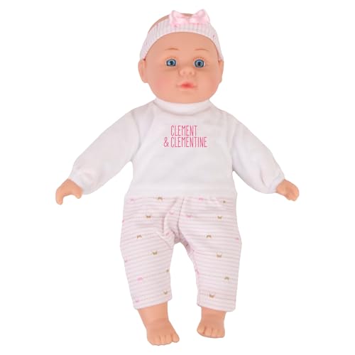 CLEMENT CLEMENTINE - Puppe im Pyjama - Spielzeug für Kinder - 056330 - Rosa - Puppe - Baby - Mannequin - Kuscheln - Rollenspiel - Geschenk - Geburtstag - 31 cm - Ab 12 Monaten von CLEMENT CLEMENTINE