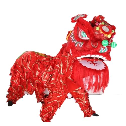 Löwentanz-Kostüm, das Löwentanz-China-Neujahrs-Werbe-Löwentanz-Kostümaufführung im südlichen Stil vorführt (Color : Red) von CLENEA
