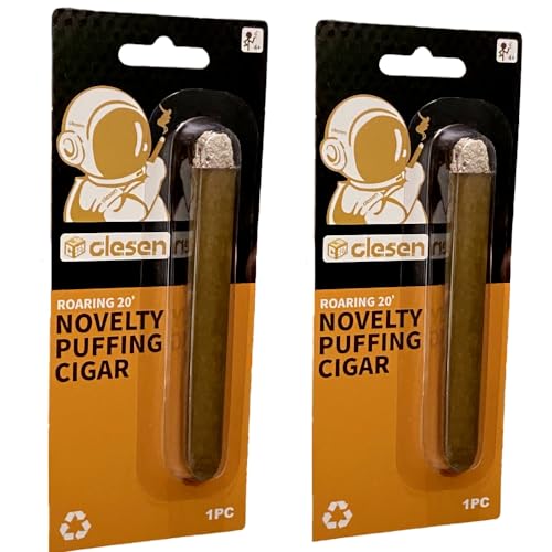 CLESEN Puff-Zigarre, 11,4 cm (2 Stück), die Rauch bläst, langlebig, realistisch, ideal für Themenpartys, Requisite für Streich, Halloween-Kostüm, Film oder Theaterspiel, kniffliges, lustiges von CLESEN