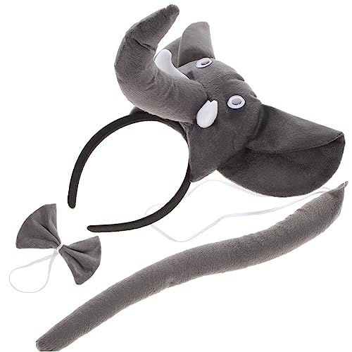 CLISPEED 1 Satz Elefant-Stirnband-Set Elefantenhut Elefantenohrkostüm Stirnband mit Elefantenohren Elefanten-Requisiten Elefantenkostüm Kostüm -Elefant süßer elefant Cosplay-Tier Stoff Grau von CLISPEED