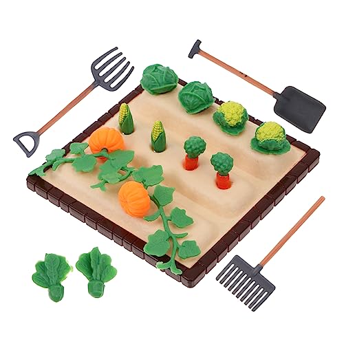 CLISPEED 1 Satz Farm-Tool-Modell Schaufel Miniaturgemüse Mini-Rechen Miniatur-Bauernhof-Zubehör lehrreich winzig Feld Werkzeug Mini-Farm Mini-Szene Mini-Bauernhof- Bauernhof Figur Harz von CLISPEED