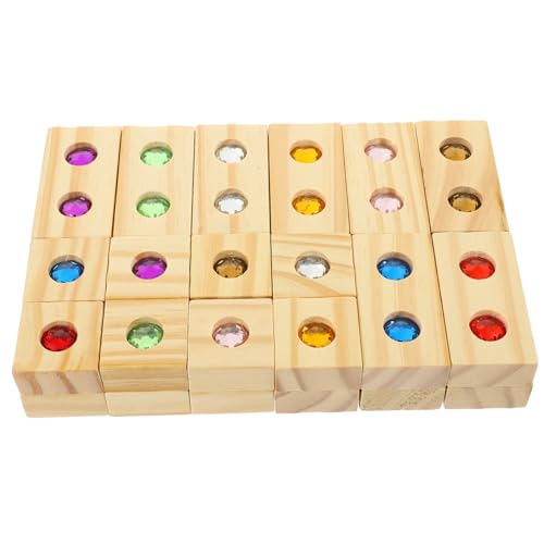 CLISPEED 1 Satz Holzspielzeug mit Edelstein Inlay Farbige Bauklötze für Kreative Konstruktionen für Koordination und Sozialer Interaktion CLISPEED 1 Satz Holzspielzeug mit Edelstein Inlay Farbige Bauklötze für Kreative Konstruktionen für Koordination und Sozialer Interaktion von CLISPEED