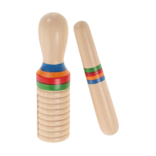 CLISPEED 1 Satz Percussion-Instrument mit einem eingängigen Ring kinderinstrumente spielwaren Toy Musikinstrument Musikinstrument aus Holz Schallschlauch Hölzern Beige von CLISPEED