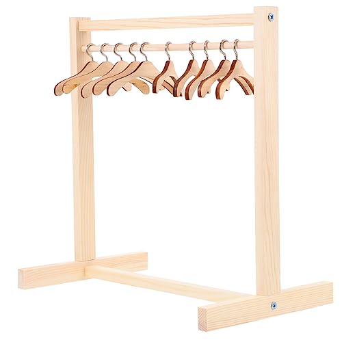 CLISPEED 1 Satz Puppen Holzbügel Kinderkleidung Puppenhaus Puppenkleiderständer Mini Kostüm Retro Puppenkleiderbügel Kleiderbügel Kinderkleidung Puppenhaus Puppengarderobe von CLISPEED