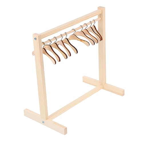 CLISPEED 1 Satz Puppen-Kleiderbügel aus Holz Puppenkleidung Rack Kleiderbügel für Kleidung Kleiderständer für Puppen Kind Puppenhaus kleiderstange Puppenkleidung Kleidungsstange für Puppen von CLISPEED