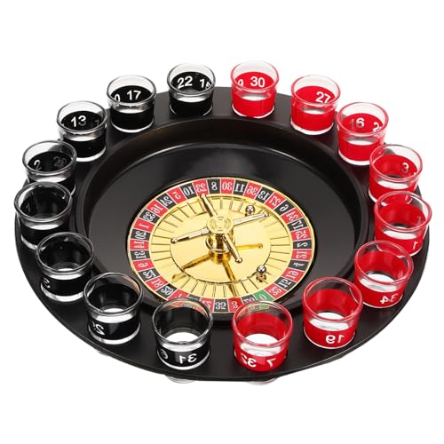 CLISPEED 1 Satz Weindrehteller Erwachsene Drehscheibe Lustig Party Spiel Trinken Plattenspieler Roulette-schläge Schuss Roulette Trinken Roulette-trinkspiel Erschossenes Trinkspiel Glas von CLISPEED