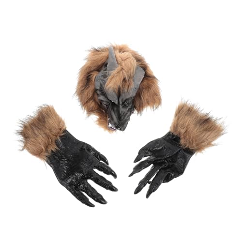 CLISPEED 1 Satz Wolfsmasken mit Klauen Handschuhen für Halloween Cosplay Gruselige Tierkostüme für Erwachsene Requisiten für Partys und Verkleidungen CLISPEED 1 Satz Wolfsmasken mit Klauen Handschuhen für Halloween Cosplay Gruselige Tierkostüme für Erwachsene Requisiten für Partys und Verkleidungen von CLISPEED