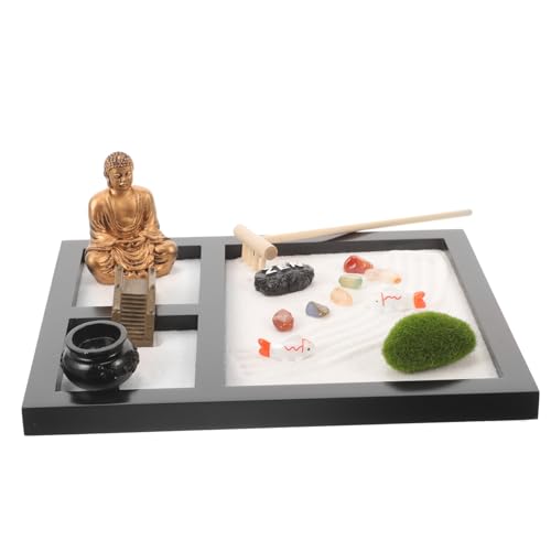 CLISPEED 1 Schachtel Zen Garten Dekorative Sandkasten Ornamente für Schreibtisch Entspannendes Zen Garten Kit für Meditation und Bürodekoration von CLISPEED