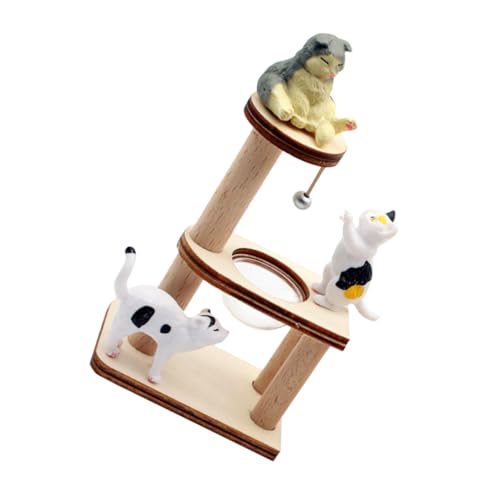 CLISPEED 1satz Miniatur Katzenbaum Modell Holz Spielzeug Für Puppenhaus Deko Zubehör Für Miniatur-häuser Realistische Details Kreatives Spielzeug Für Katzenliebhaber Teiliges Setmit von CLISPEED