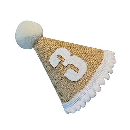 CLISPEED 1 Stück Geburtstagsparty-Hut Stoff Kleinkind Partyhut zum 3. Geburtstag Quaste Geburtstagshut Junge erste Kinderhüte Partyhüte für -Geburtstagsmütze Leinen- Khaki CLISPEED 1 Stück Geburtstagsparty-Hut Stoff Kleinkind Partyhut zum 3. Geburtstag Quaste Geburtstagshut Junge erste Kinderhüte Partyhüte für -Geburtstagsmütze Leinen- Khaki von CLISPEED