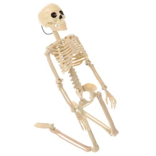 CLISPEED 1 Stück Halloween-Skelett klein Simulation Figuren UPS Schädelverzierung halloween halloween schädel halloween schickes Skelettmodell Szenenlayout- Metall Weiß von CLISPEED